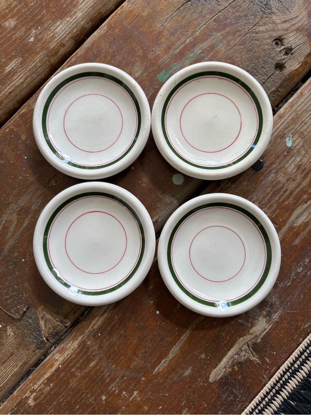 4 John Maddock & Sons Ridgway Butter Pats 1920-40s Made in England